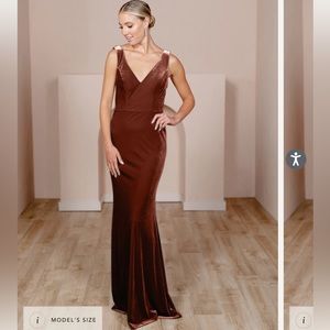 Revelry - Dakota Velvet Dress - Color: Terracotta. Size 6